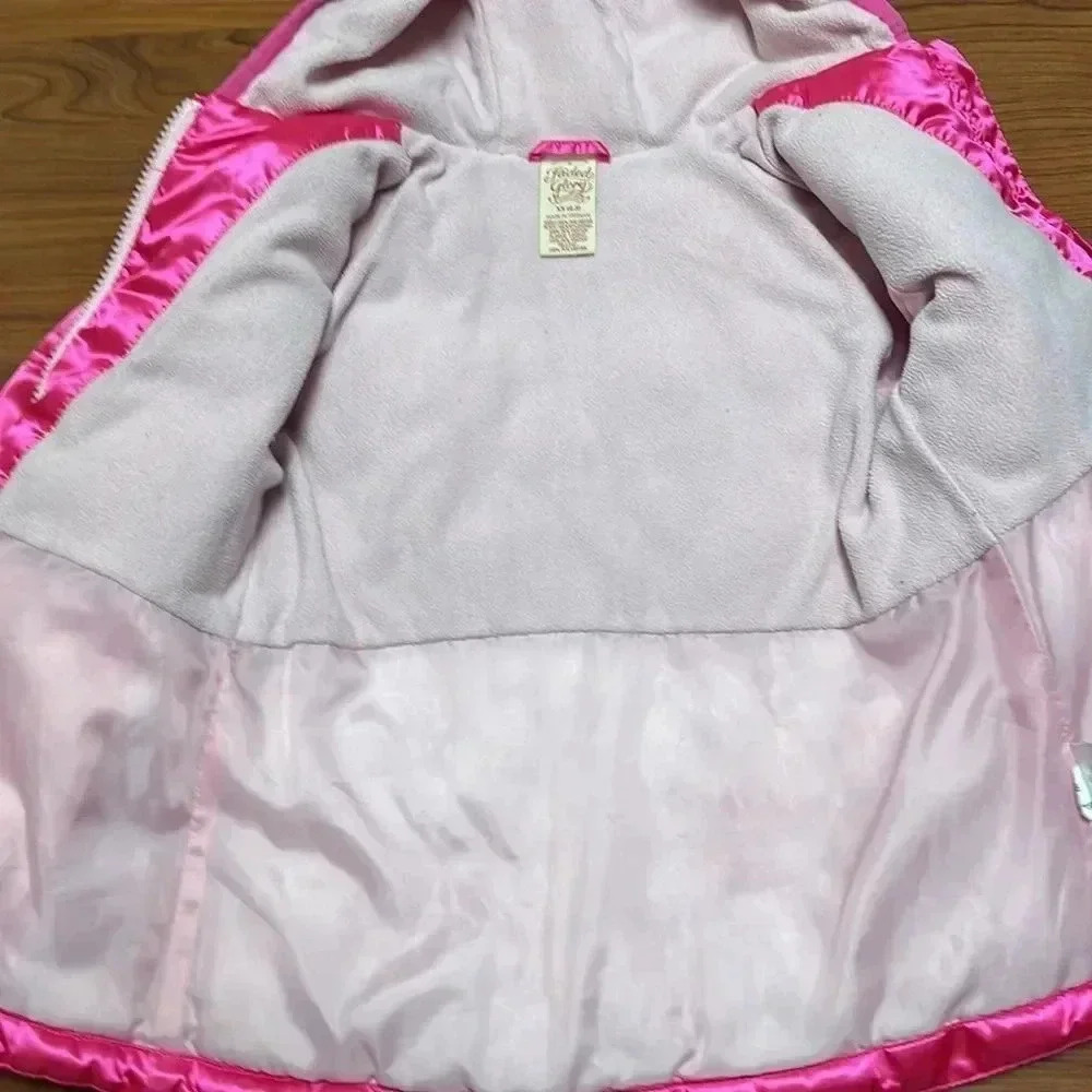 Hot pink toddler puffer jacket, size XS 4/5 - Picture 4 of 9